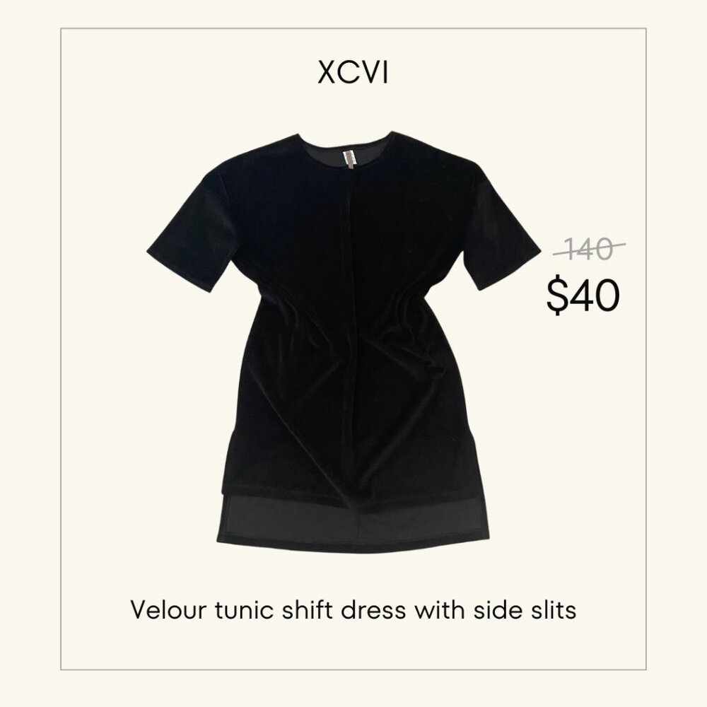 XCVI Velour Shift Tunic Dress